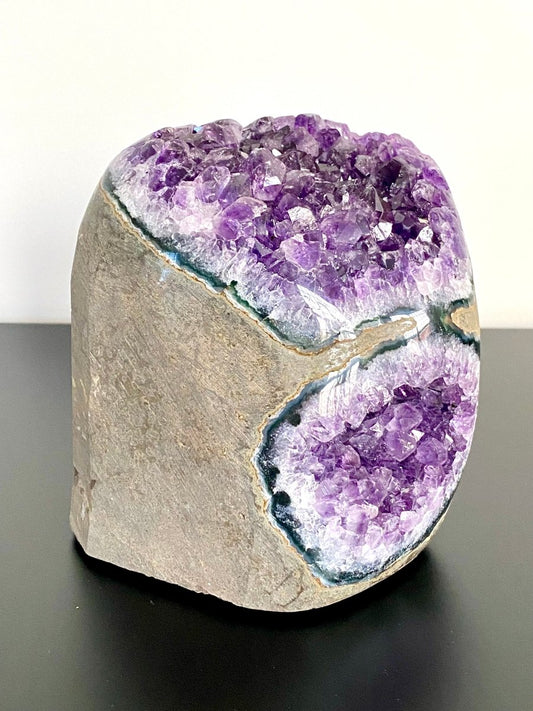 1703 Grams Cut - base Amethyst cluster from Uruguay, mineral cluster - FossilsAndMore