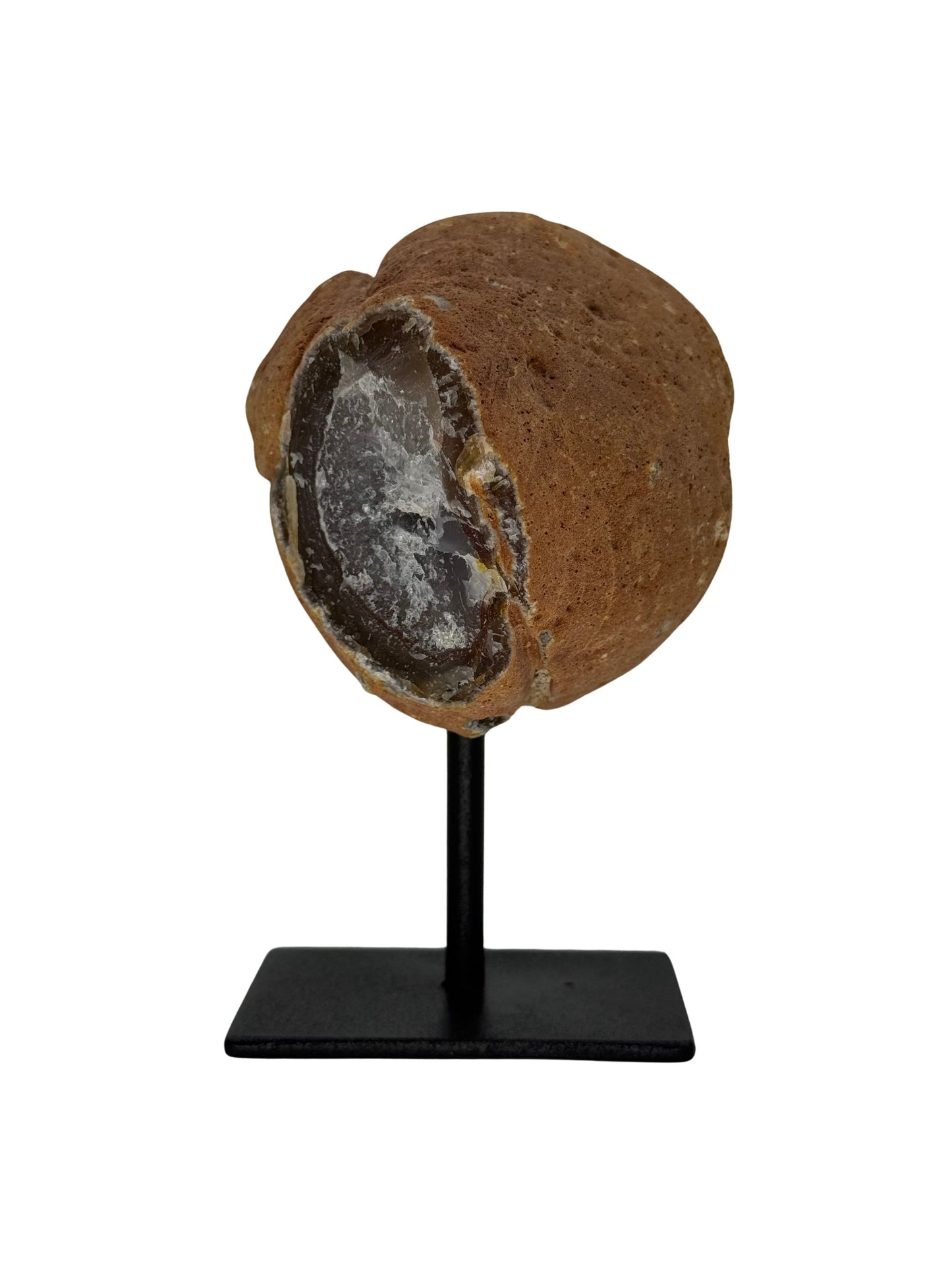 Decoratieve agaatgeode op standaard, mineraal uit Brazilië (6-003)