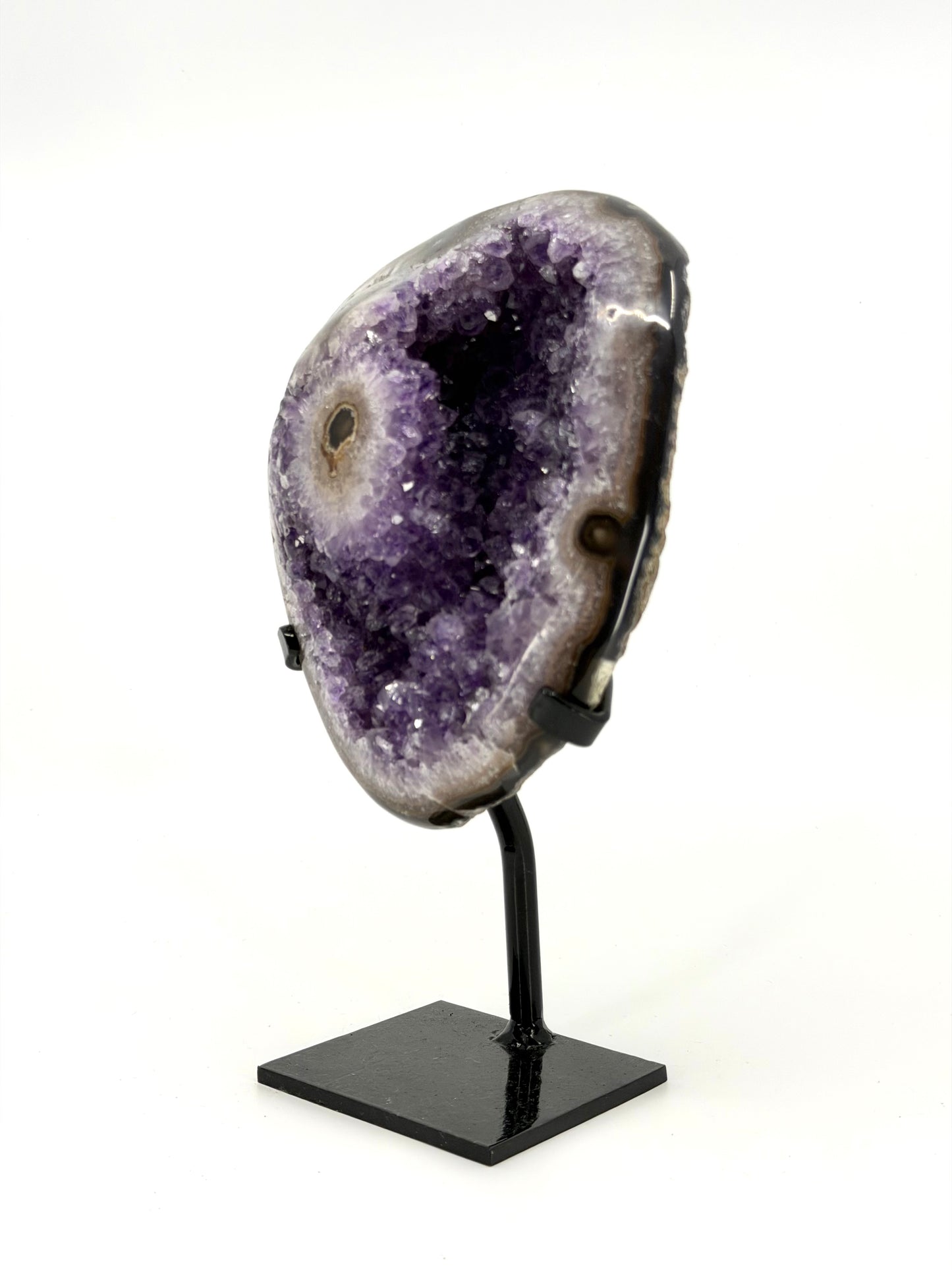 Amethyst Specimen on Custom Metal Stand from Brazil