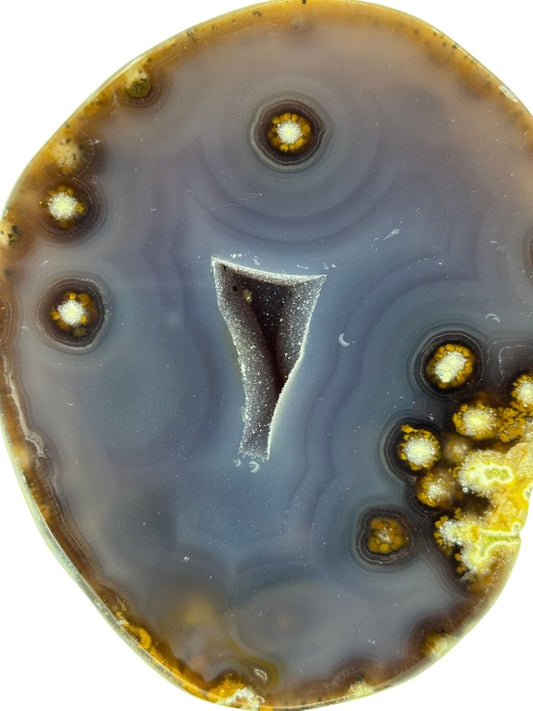 Decorative Agate Geode on stand, mineral from Brazil (6 - 006) - FossilsAndMore