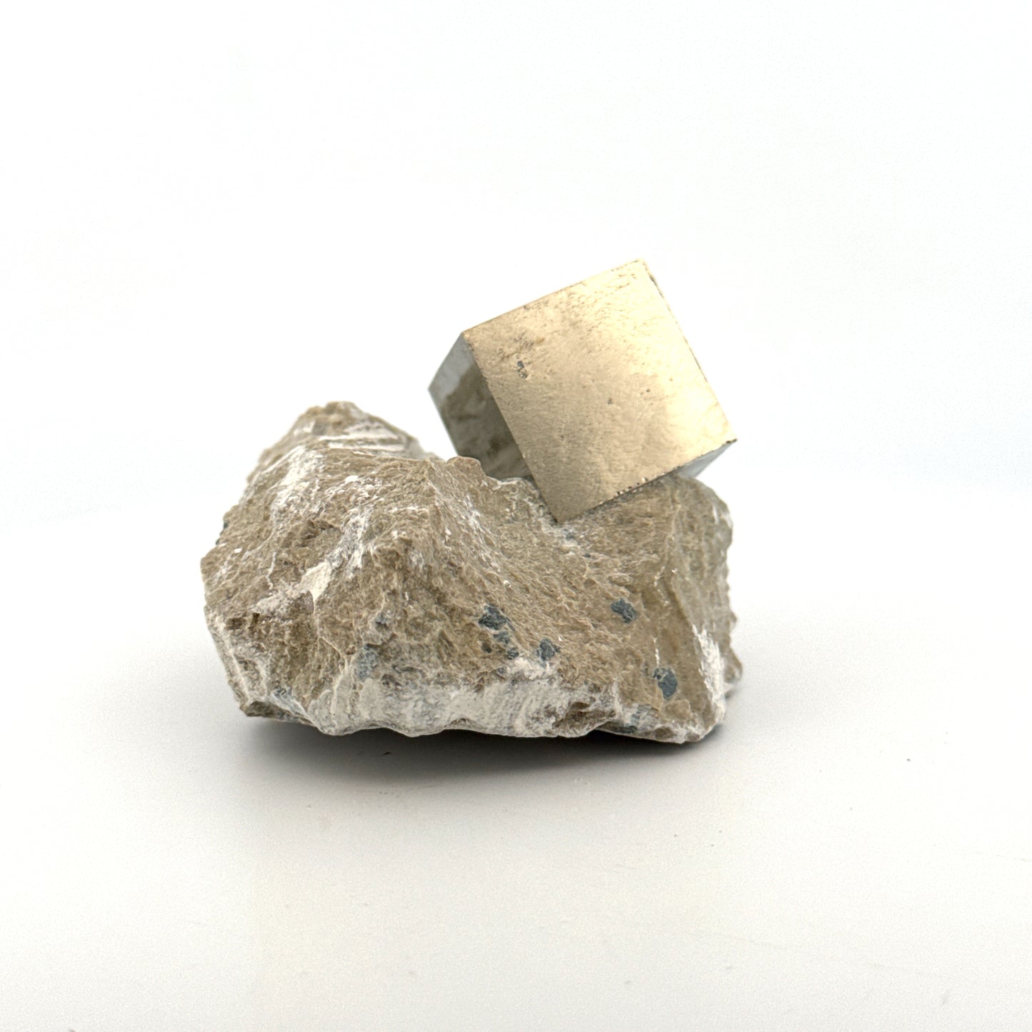 Pyrite on Matrix from Navajún a Natural Cubic Crystal (01)