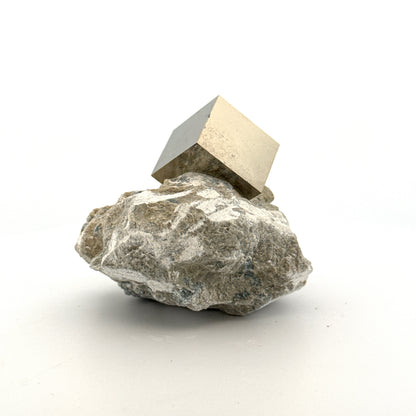 Pyrite on Matrix from Navajún a Natural Cubic Crystal (03)