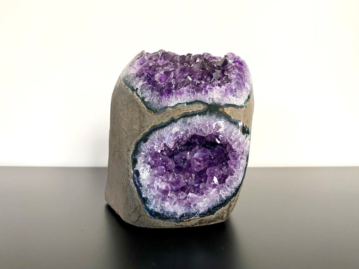 1703 Grams Cut - base Amethyst cluster from Uruguay, mineral cluster - FossilsAndMore