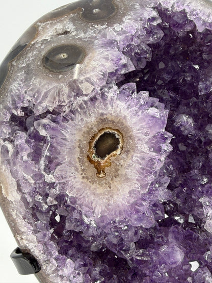 Amethyst Specimen on Custom Metal Stand from Brazil