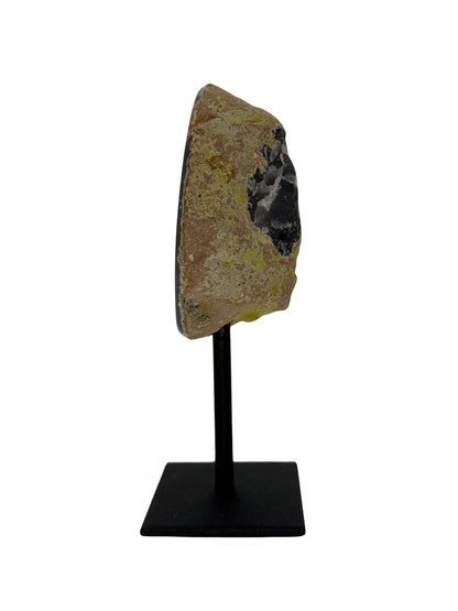 Decoratieve agaatgeode op standaard, mineraal uit Brazilië (6-001)