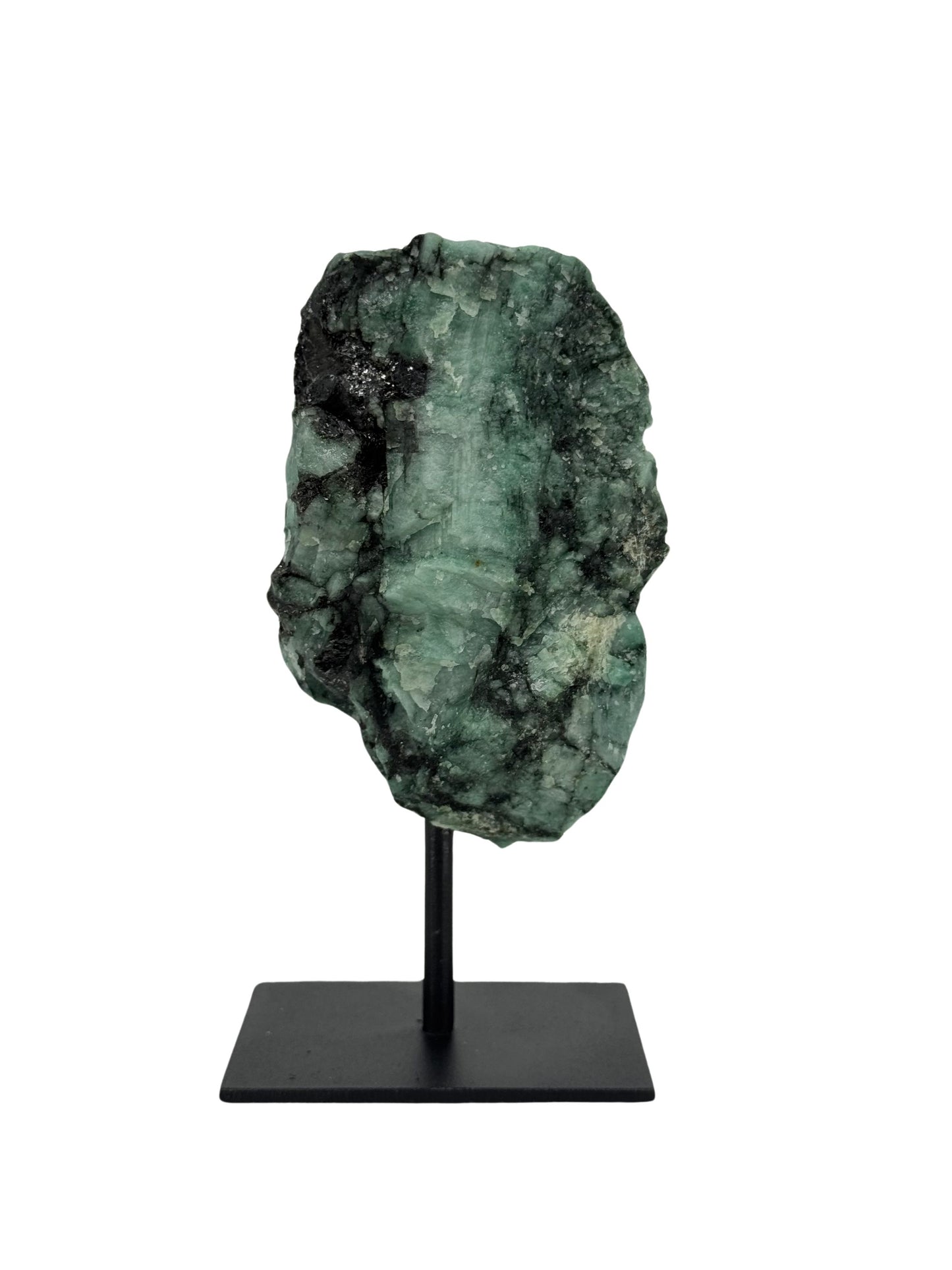 Raw Emerald Crystal on Stand from Brazil