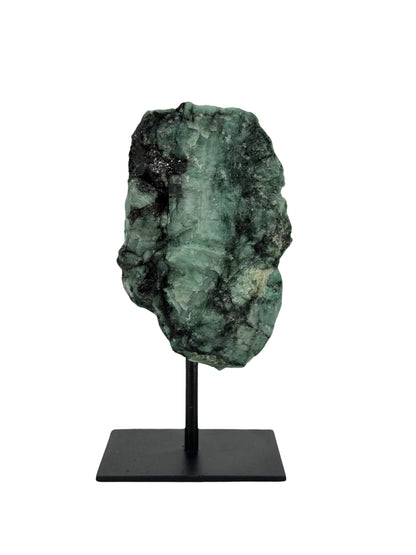 Raw Emerald Crystal on Stand from Brazil