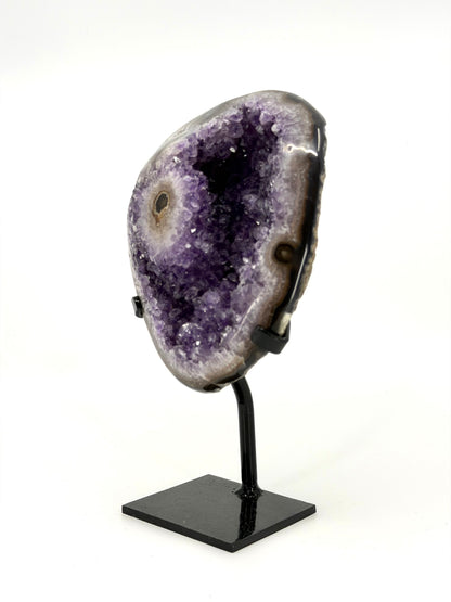 Amethyst Specimen on Custom Metal Stand from Brazil