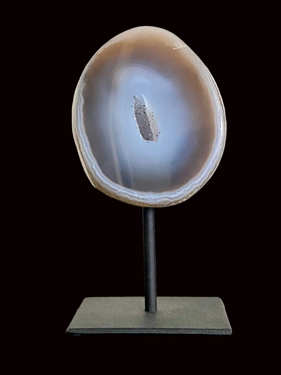 5.90" Agate Geode end on stand, mineral - FossilsAndMore
