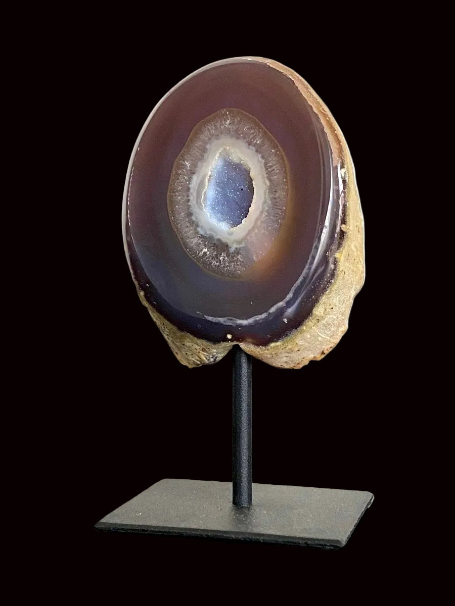 5.90" Agate Geode end on stand, mineral - FossilsAndMore