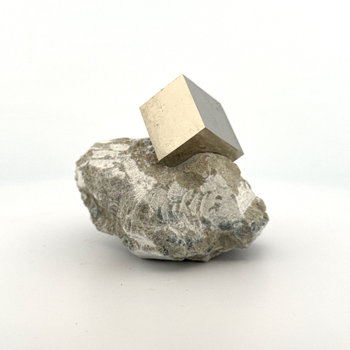 Pyrite on Matrix from Navajún a Natural Cubic Crystal (03)