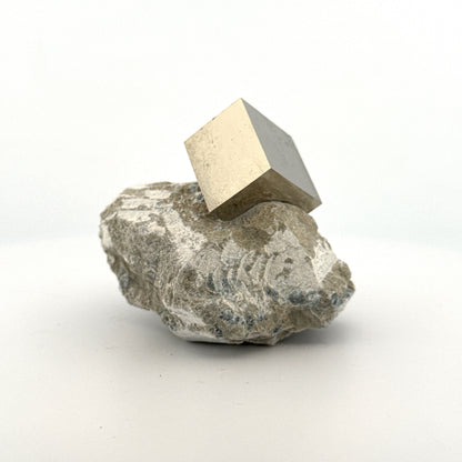 Pyrite on Matrix from Navajún a Natural Cubic Crystal (03)