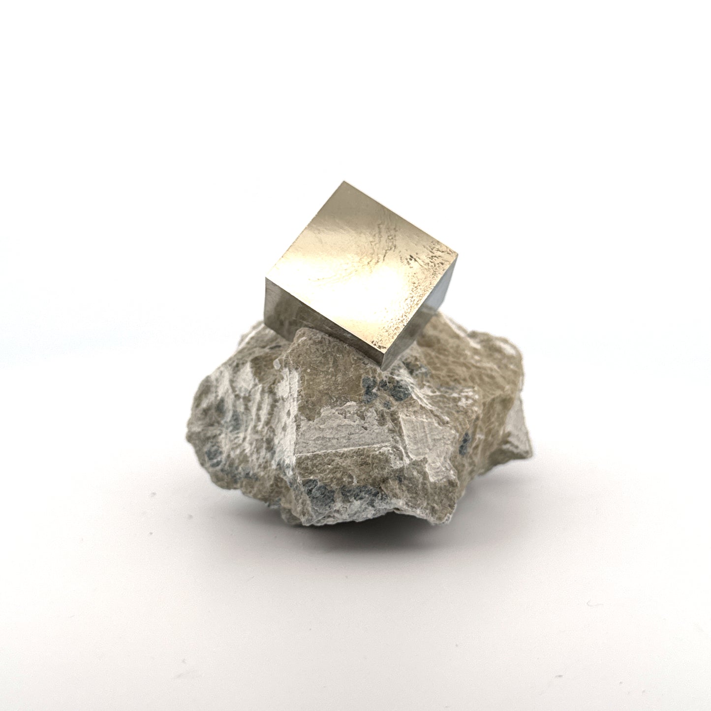 Pyrite on Matrix from Navajún a Natural Cubic Crystal (03)