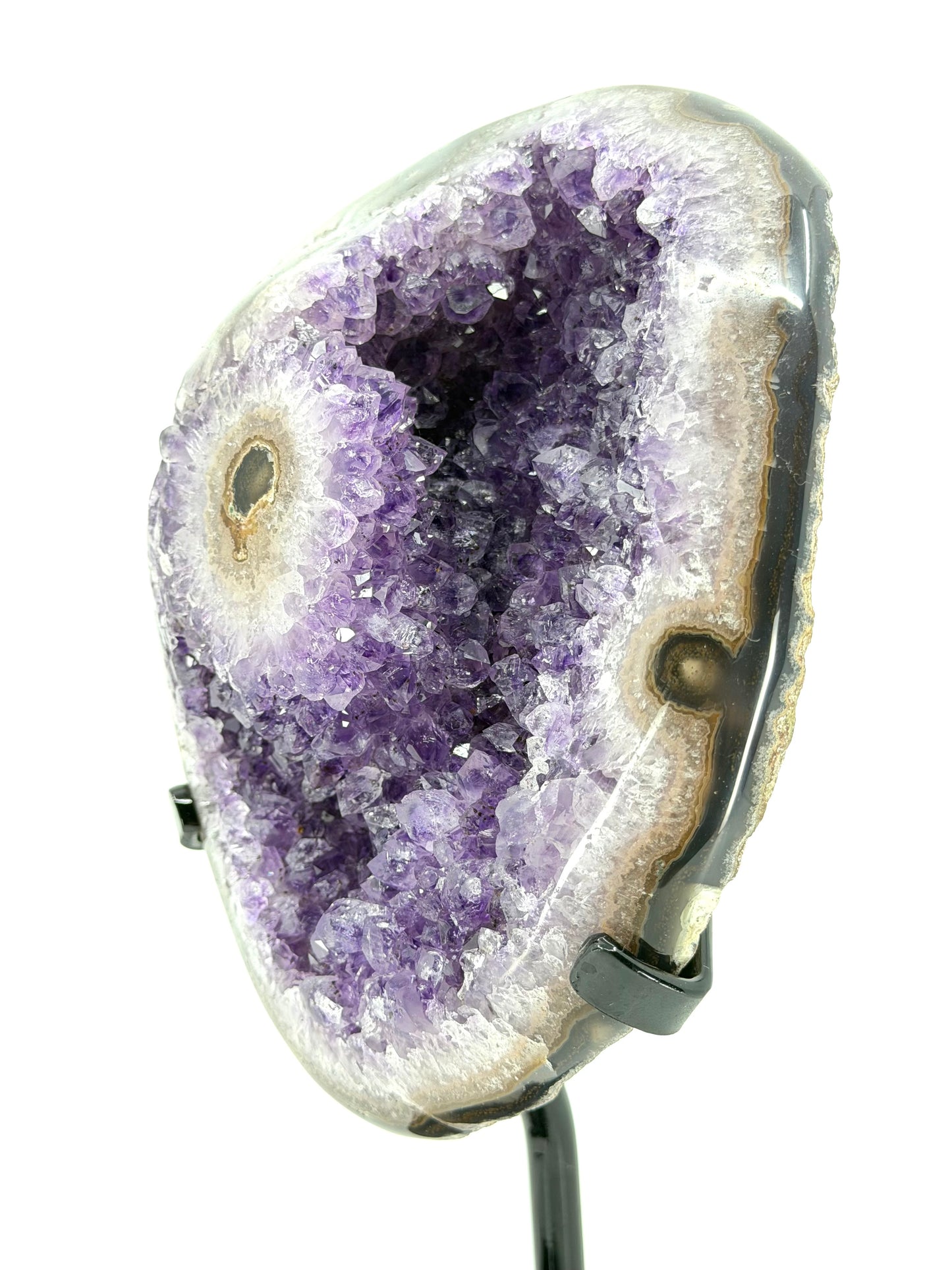 Amethyst Specimen on Custom Metal Stand from Brazil