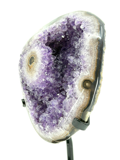 Amethyst Specimen on Custom Metal Stand from Brazil