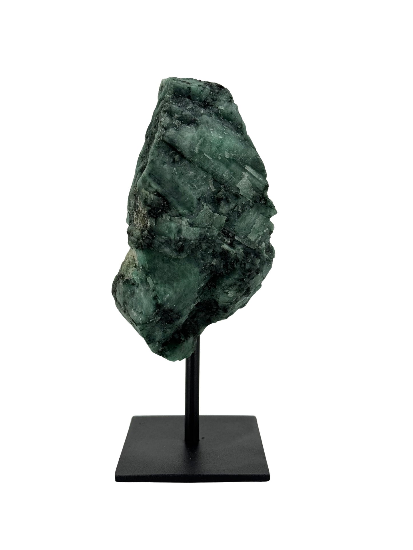 Raw Emerald Crystal on Stand from Brazil