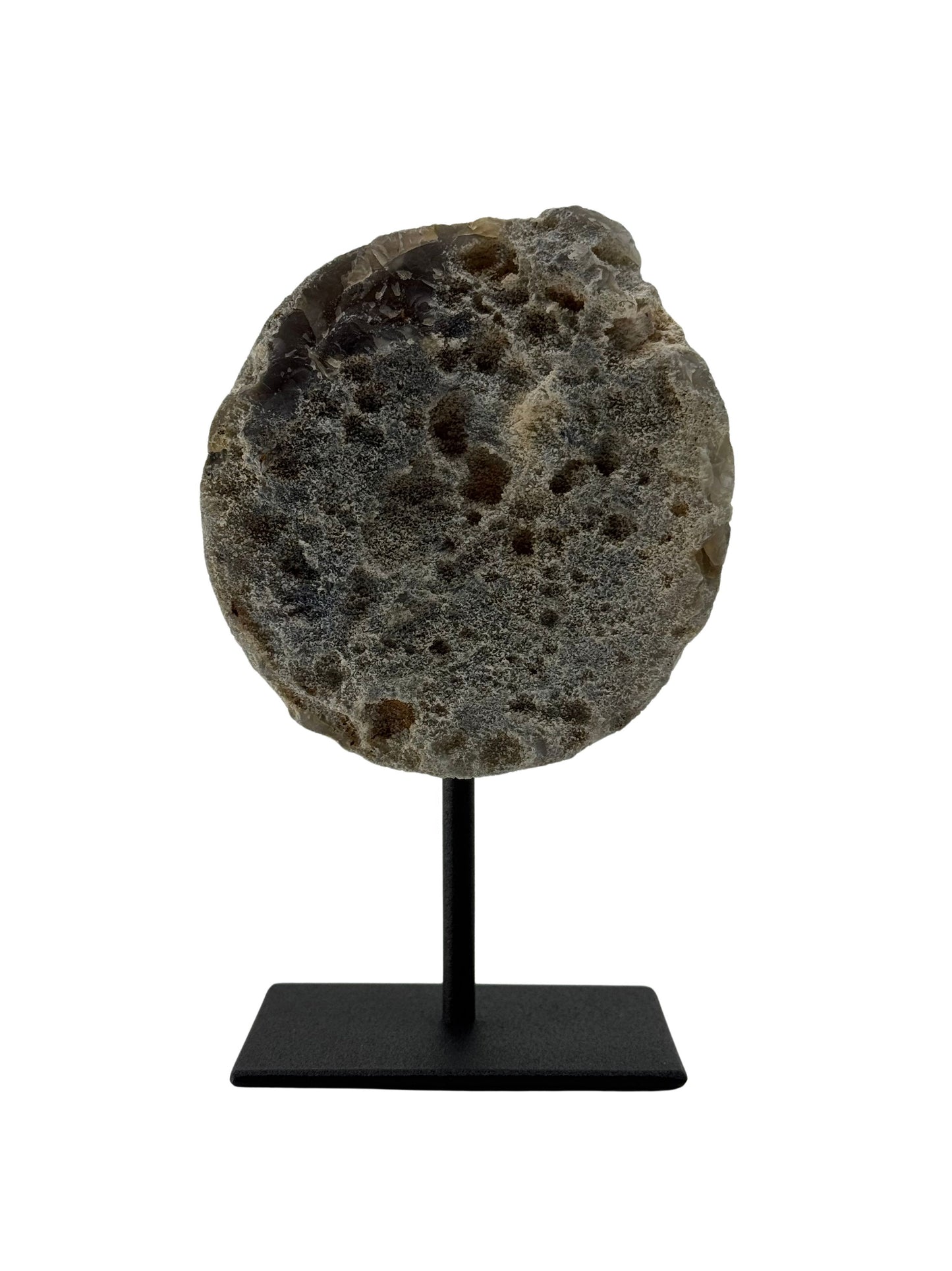 Decoratieve agaatgeode op standaard, mineraal uit Brazilië (6-005)