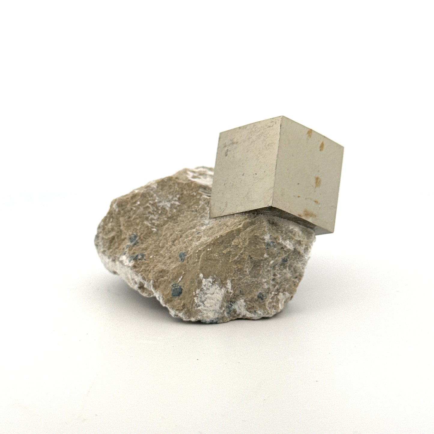 Pyrite on Matrix from Navajún a Natural Cubic Crystal (01)