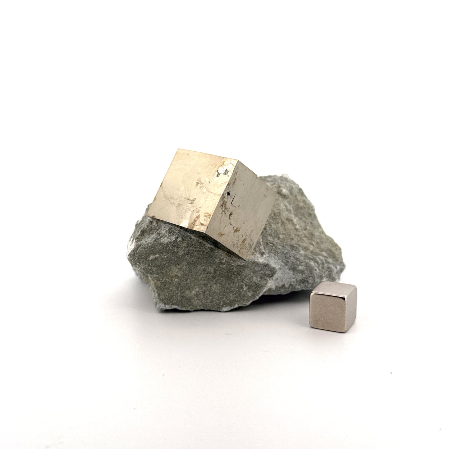 Pyrite on Matrix from Navajún a Natural Cubic Crystal (05)