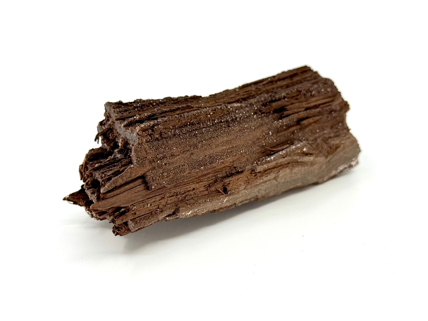 Groot stuk gepermineraliseerd hout bedekt met druzykwarts uit het Eoceen, Duitsland (246 Gram)