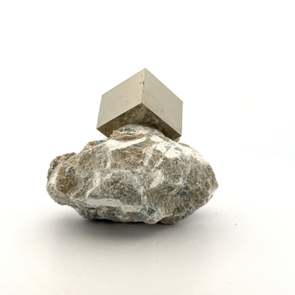 Pyrite on Matrix from Navajún a Natural Cubic Crystal (03)