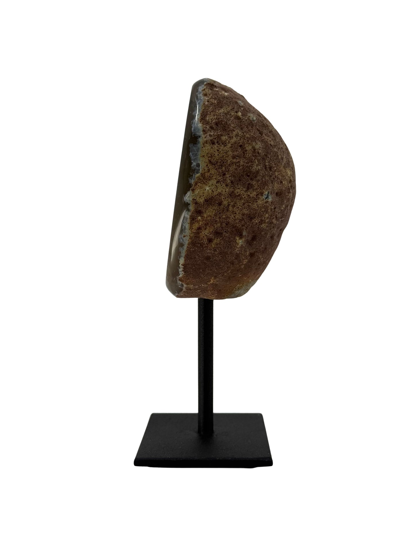 Decoratieve agaatgeode op standaard, mineraal uit Brazilië (6-002)
