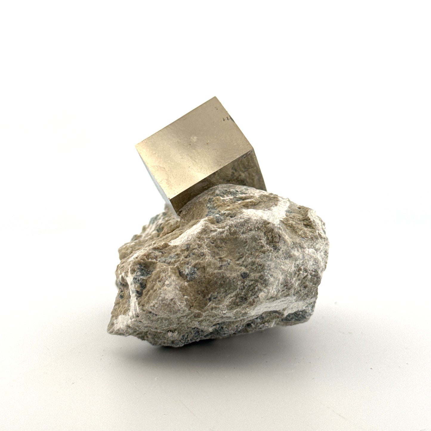 Pyrite on Matrix from Navajún a Natural Cubic Crystal (03)