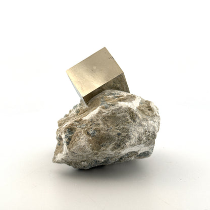 Pyrite on Matrix from Navajún a Natural Cubic Crystal (03)