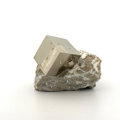 Pyrite on Matrix from Navajún a Natural Cubic Crystal (01)