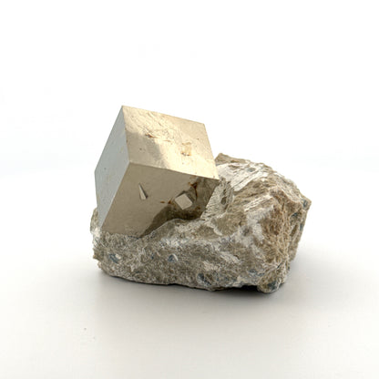 Pyrite on Matrix from Navajún a Natural Cubic Crystal (01)