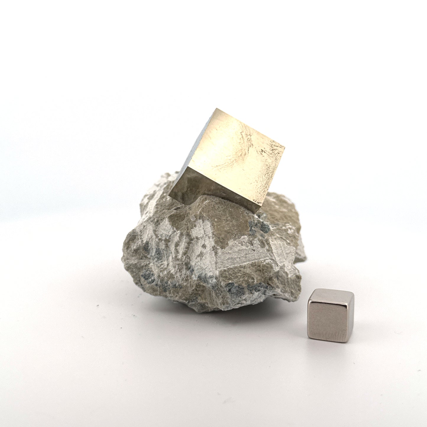 Pyrite on Matrix from Navajún a Natural Cubic Crystal (03)