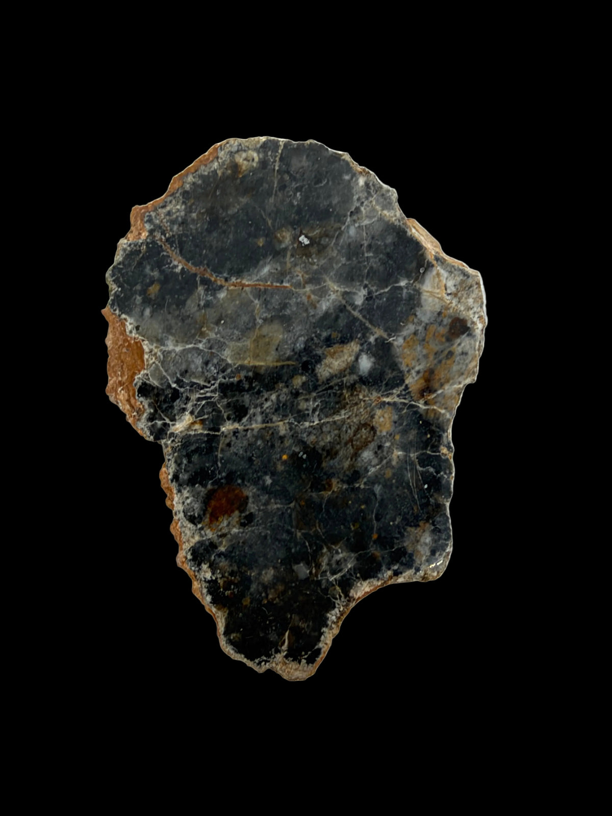 Gepolijste plak van een maanmeteoriet | 4 gram | Authentieke Bechar 007 maansteen