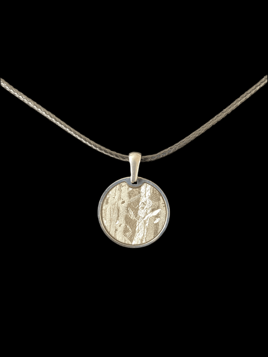 Aletai meteorite Pendant on necklace (21mm) - FossilsAndMore