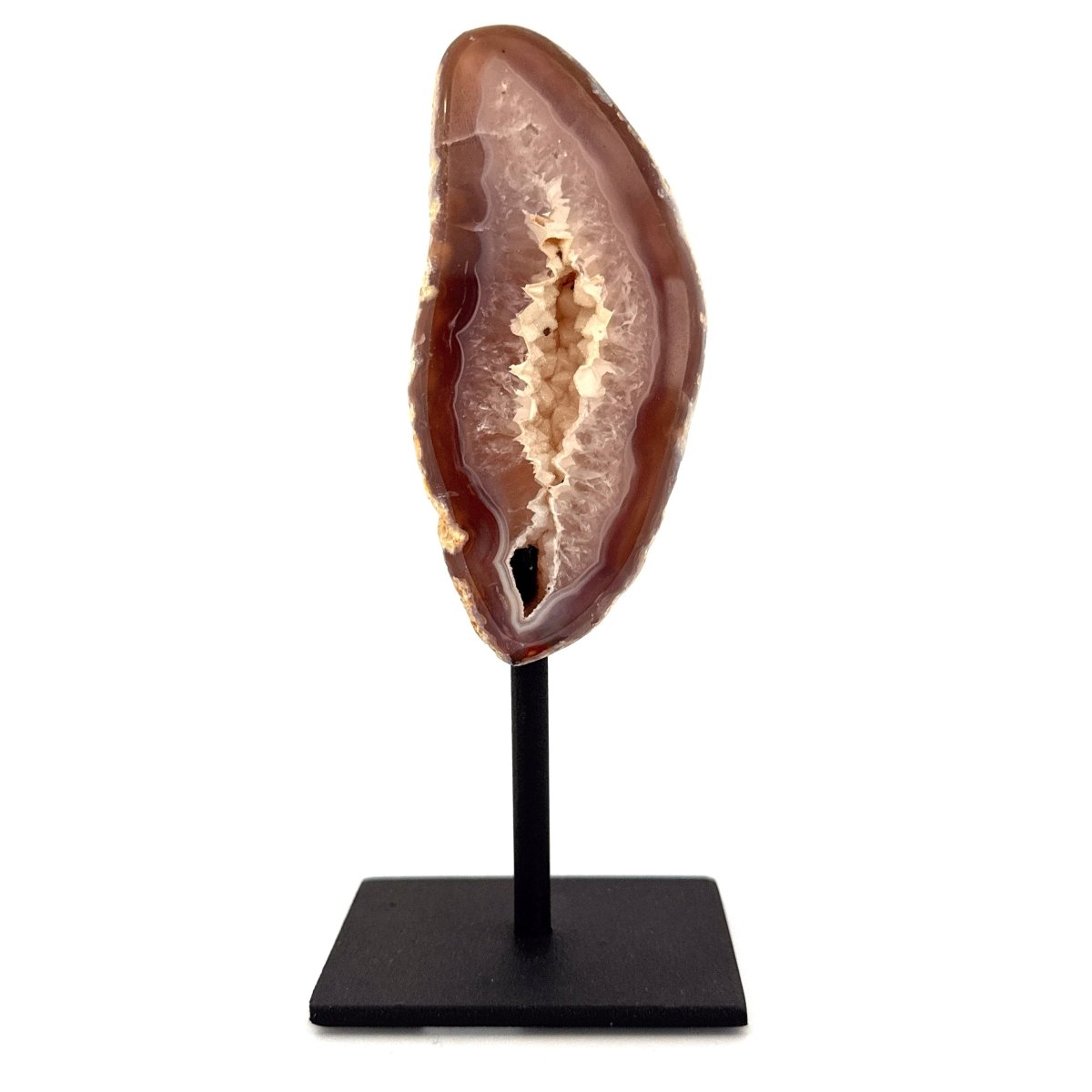 Decorative Agate Geode on stand, mineral - Brazil - FossilsAndMore