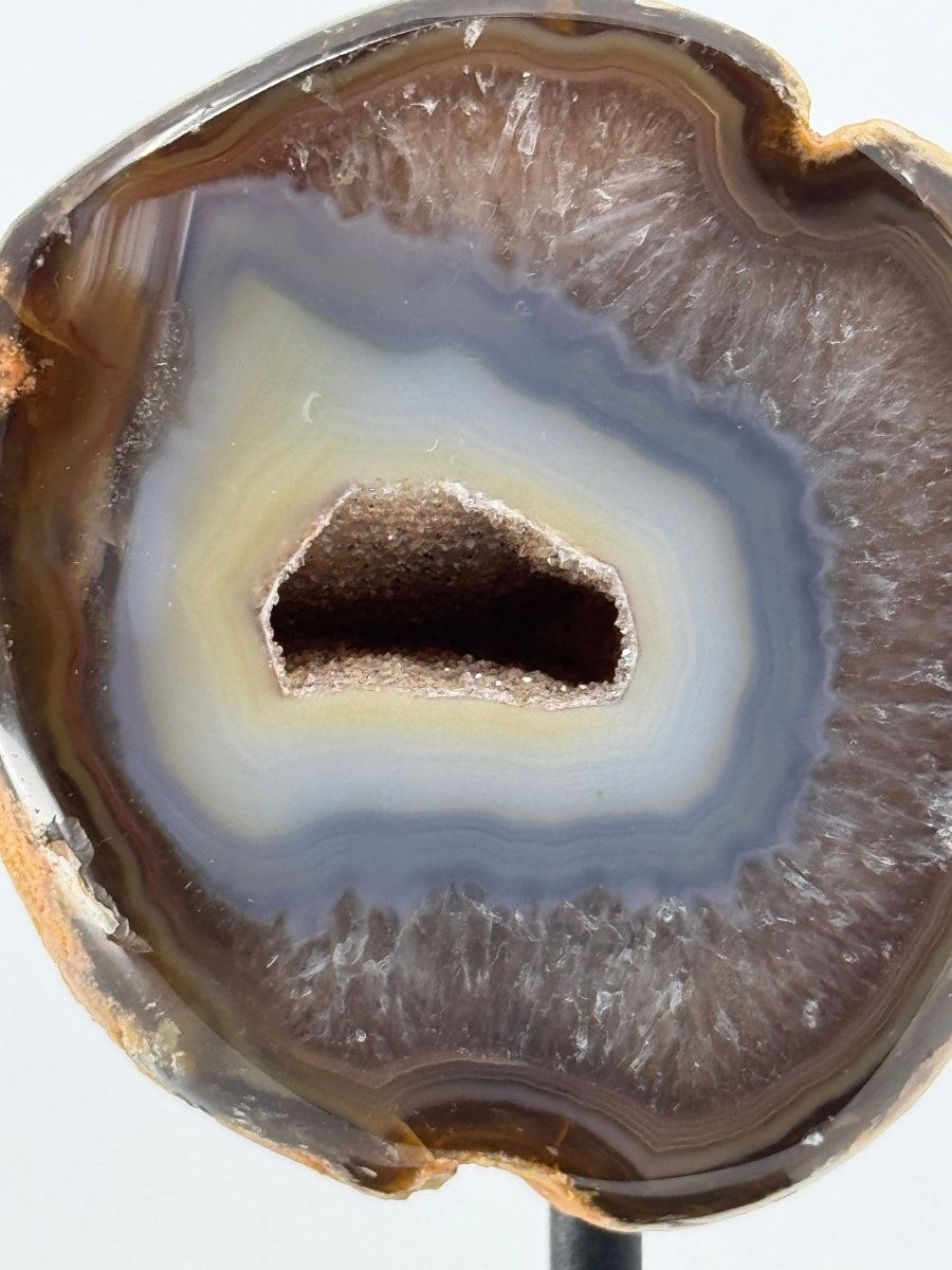 Decorative Agate Geode on stand, mineral from Brazil (6 - 003) - FossilsAndMore