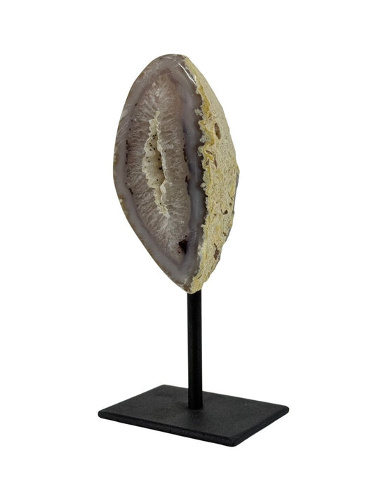 Decorative Agate Geode on stand, mineral from Brazil (6 - 004) - FossilsAndMore