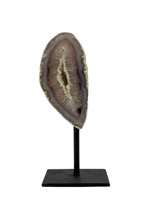 Decorative Agate Geode on stand, mineral from Brazil (6 - 004) - FossilsAndMore