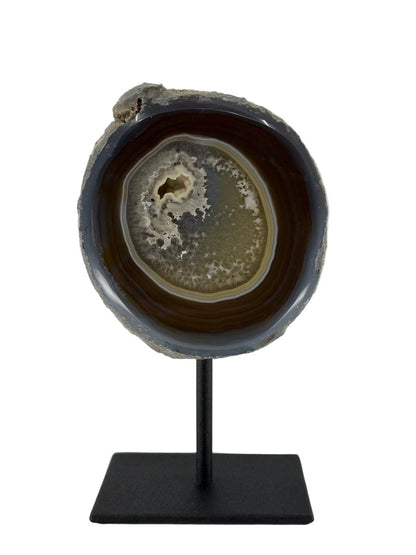 Decorative Agate Geode on stand, mineral from Brazil (6 - 005) - FossilsAndMore