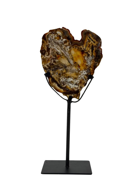 Decorative Agate Slice on custom stand, mineral from Brazil (6 - 007) - FossilsAndMore