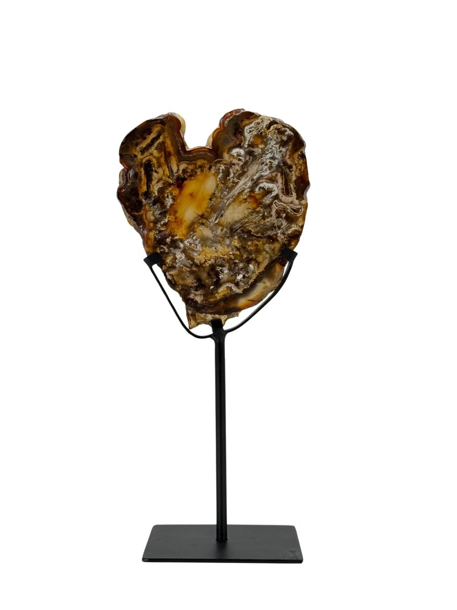 Decorative Agate Slice on custom stand, mineral from Brazil (6 - 007) - FossilsAndMore