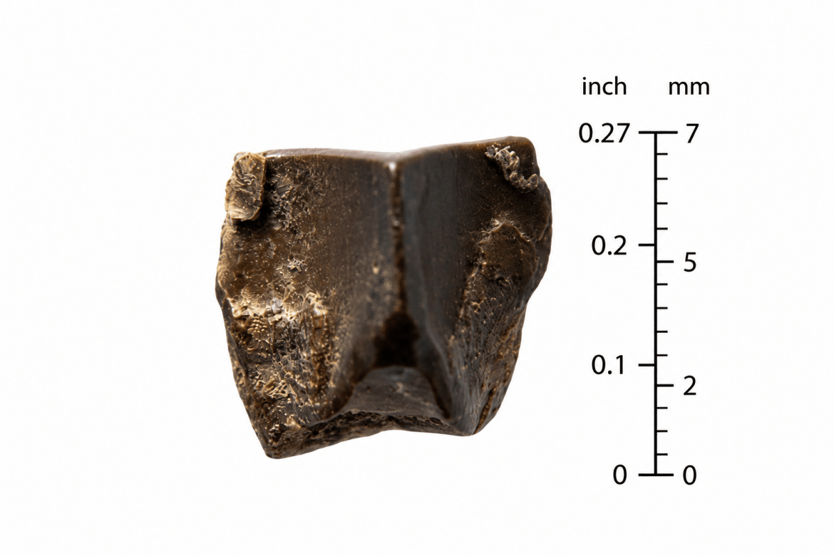 Edmontosaurus Tooth Fragment from Hell Creek Formation | 0.27" - FossilsAndMore