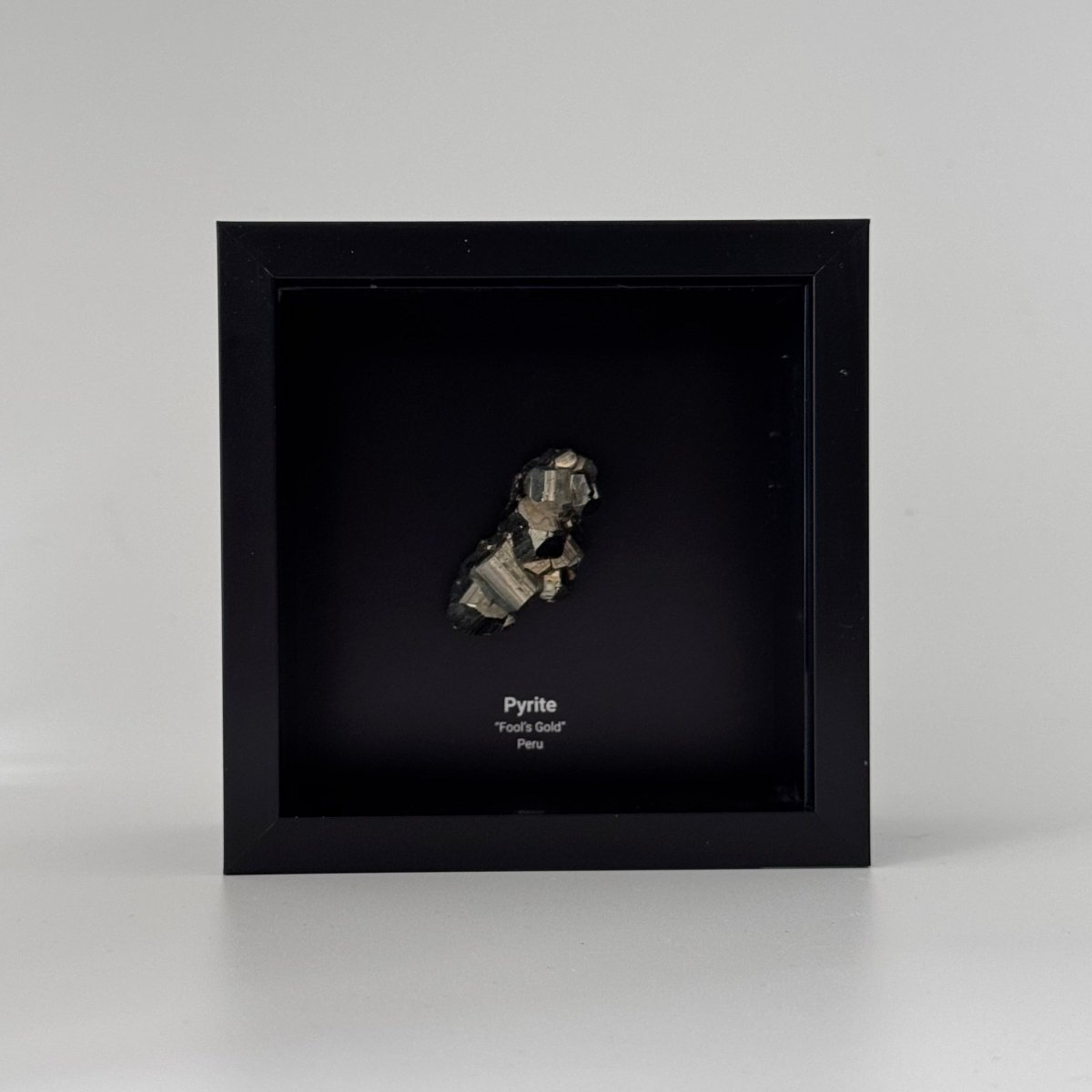 Peruvian Pyrite cluster in Deep Box Frame - FossilsAndMore