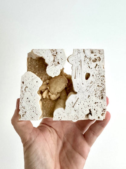 Potamon Fossil Crab on Travertine Matrix (2.10") – Pleistocene period, Turkey - FossilsAndMore
