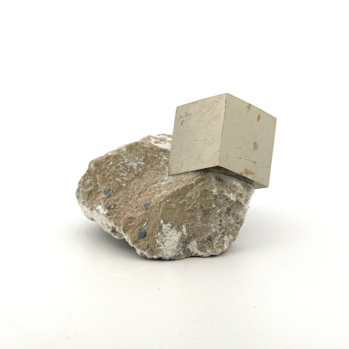 Pyrite on Matrix from Navajún a Natural Cubic Crystal (01) - FossilsAndMore