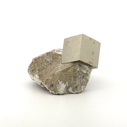 Pyrite on Matrix from Navajún a Natural Cubic Crystal (01) - FossilsAndMore