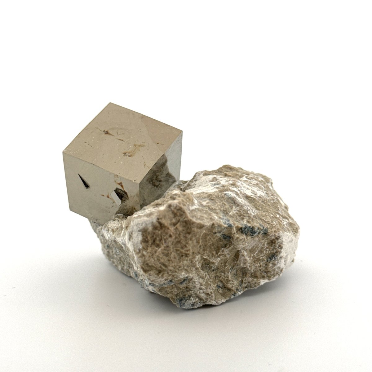 Pyrite on Matrix from Navajún a Natural Cubic Crystal (01) - FossilsAndMore