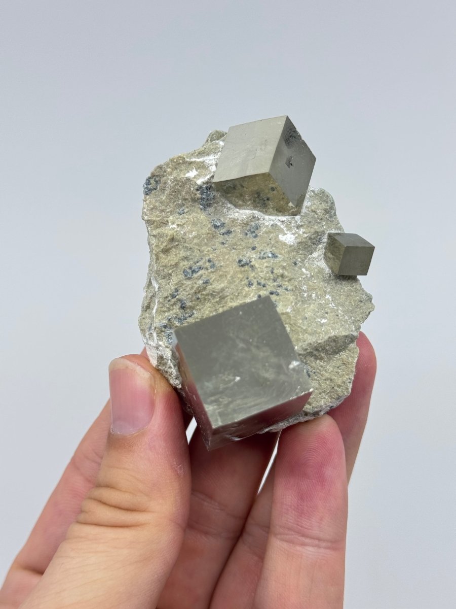 Pyrite on Matrix from Navajún a Natural Cubic Crystal (08) - FossilsAndMore