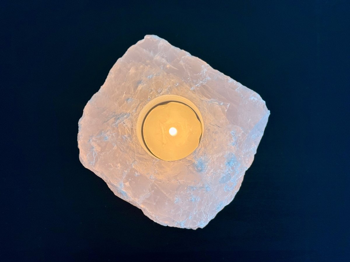 Rose Quartz Tealight Holder - FossilsAndMore