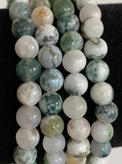 Tree Agate bracelet (6mm beads), mineral - FossilsAndMore